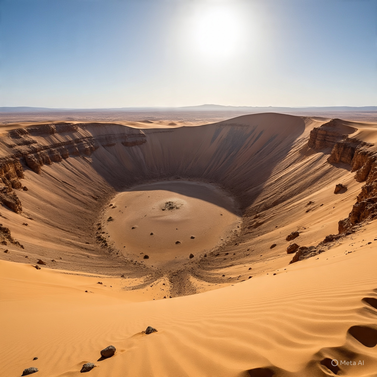 Aerial view of the crater