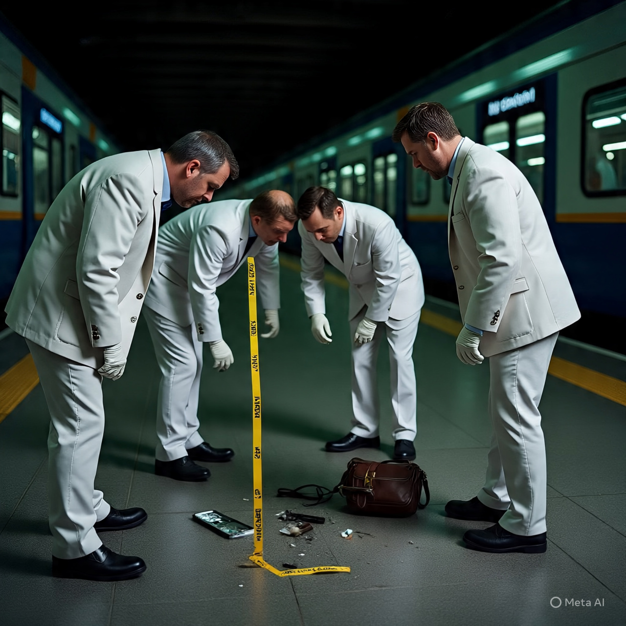 Forensic investigators at the station